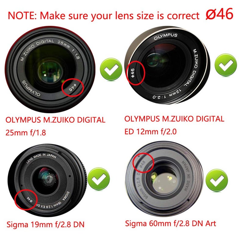 YRTIYO Z50 Lens Cap 46mm Compatible for Nikon Z50 w/NIKKOR Z DX 16-50mm, Compatible for Panasonic Lumix G Vario 14-42mm Lens, 2 Packs - Image 5